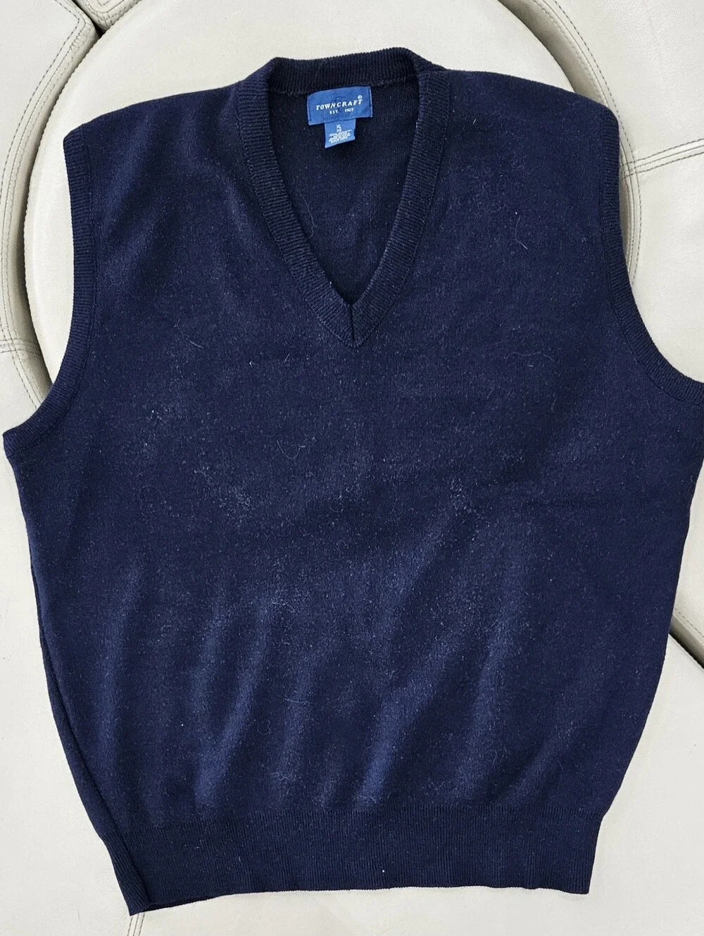 Vintage Towncraft Navy V-Neck Sweater Vest
